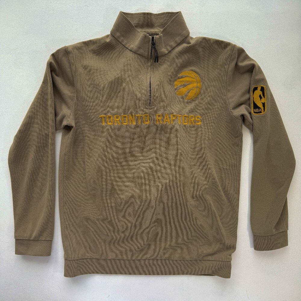 Nike x NBA Toronto Raptors Official Reissue 1/4 Zip Pullover Khaki/Gold - Large